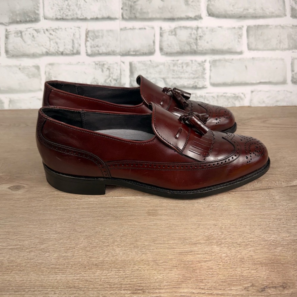 Dexter Tassel Loafer Wingtip Leather Burgundy Mens 8